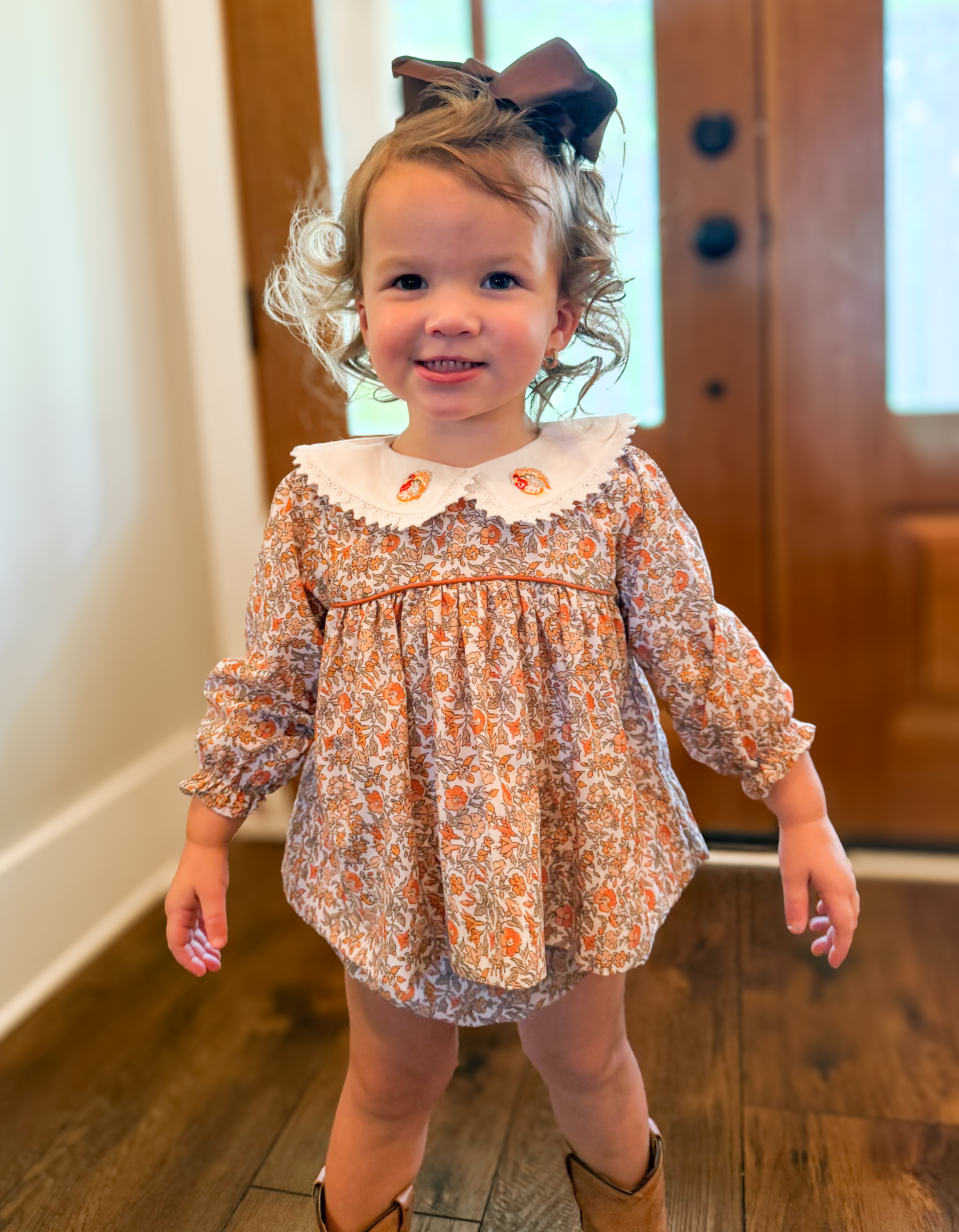 PRE ORDER Girls Hand Embroidered Classic Turkey Bloomer Set & Dress | ETA to LBS: SEPTEMBER