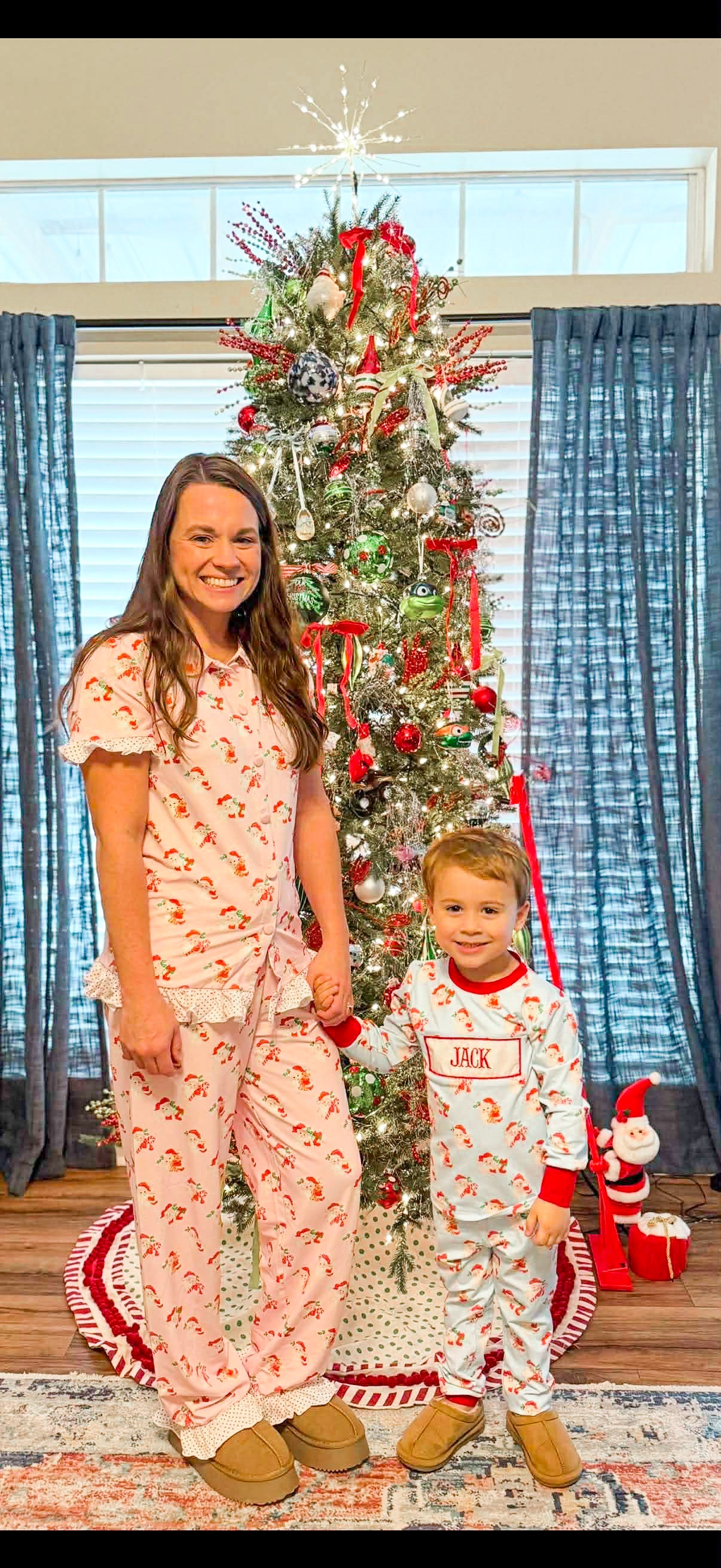 Boys Watercolor Santa Knit Lounge set