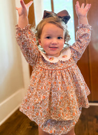 PRE ORDER Girls Hand Embroidered Classic Turkey Bloomer Set & Dress | ETA to LBS: SEPTEMBER