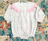 Girls Floral Heart Print Knit Bubble