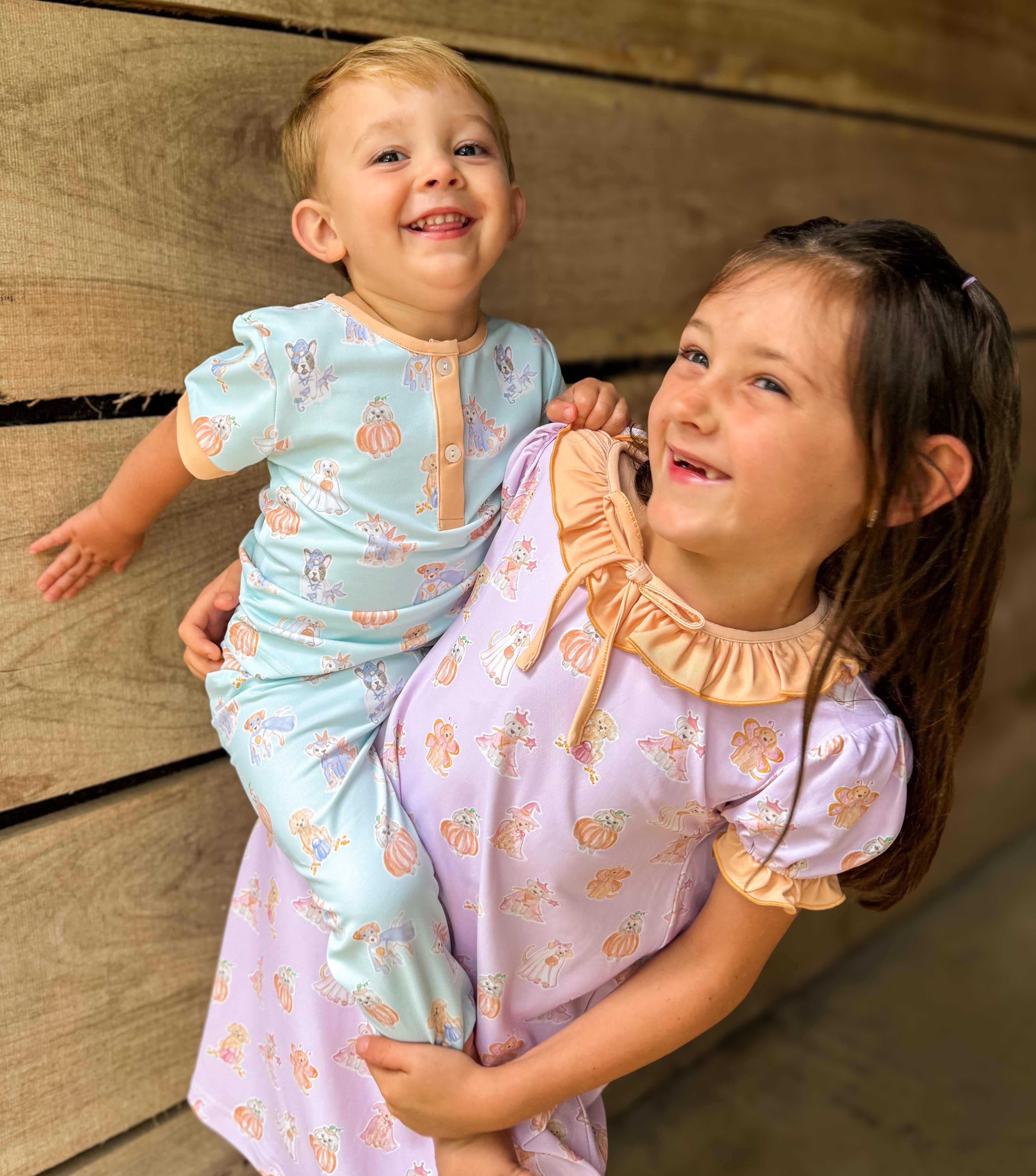 PRE ORDER Girls Spooky Pups Knit Lounge Gown | ETA to LBS: SEPTEMBER