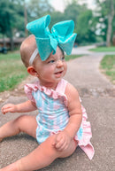 Girls Floral Stripes Sunsuit