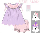 PRE ORDER Girls Custom Smocked Friendly Ghosts Bloomer Set | ETA to LBS: SEPTEMBER
