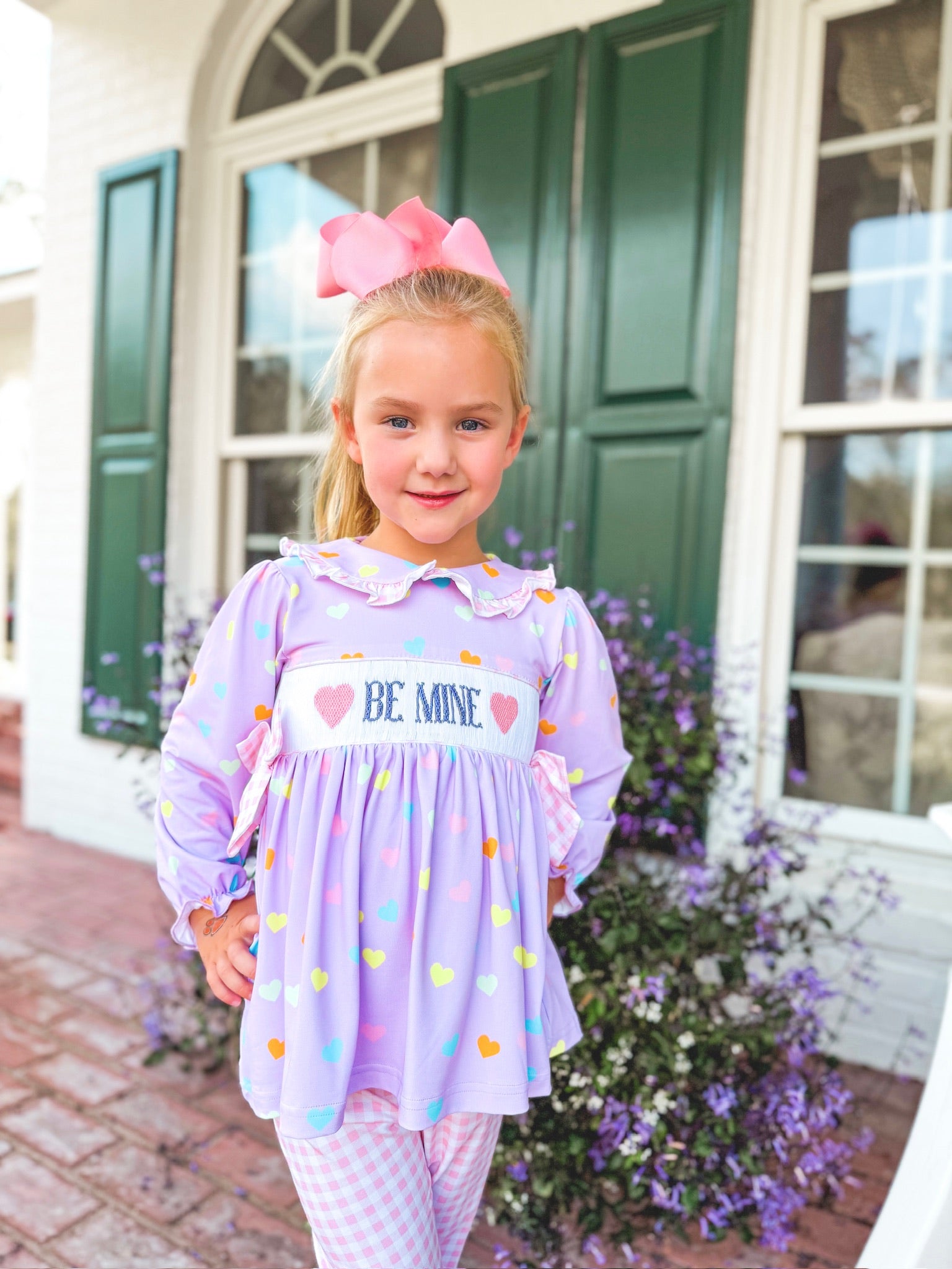 Girls Be Mine Smocked Ruffle Pant Set