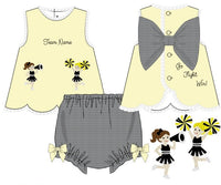 Girls French Knot Go, Fight, Win Bloomer Set