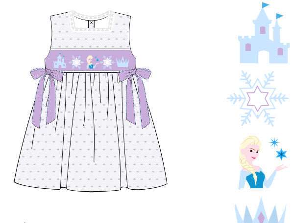 Girls Smocked Ice Queen Bloomer Set & Dress