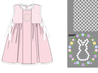 PRE ORDER Girls Hoppin Down the Pearl Bunny Trail Dress | ETA to LBS: LATE FEBRUARY