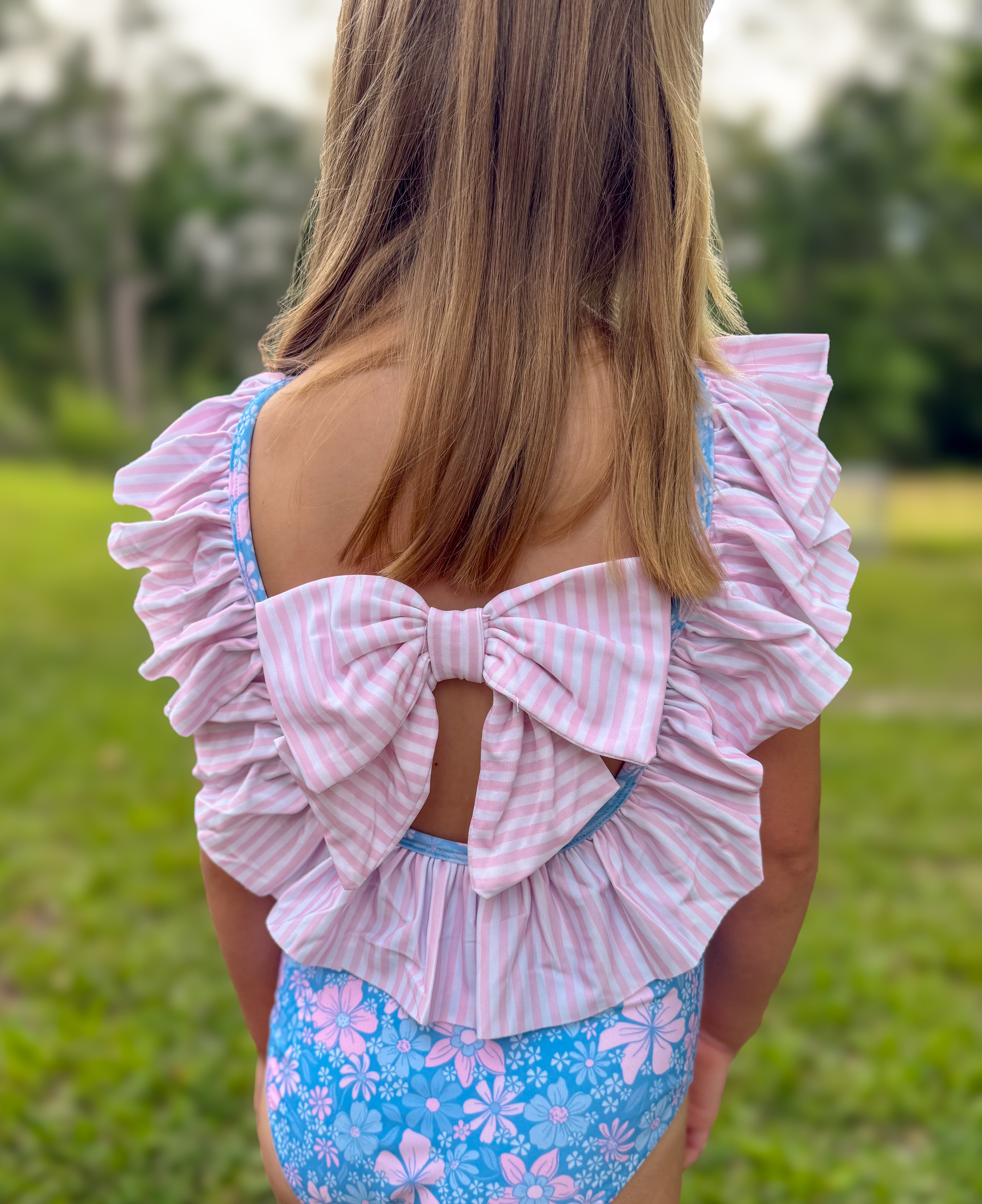 Girls Blooming Blues One-Piece Swimsuit