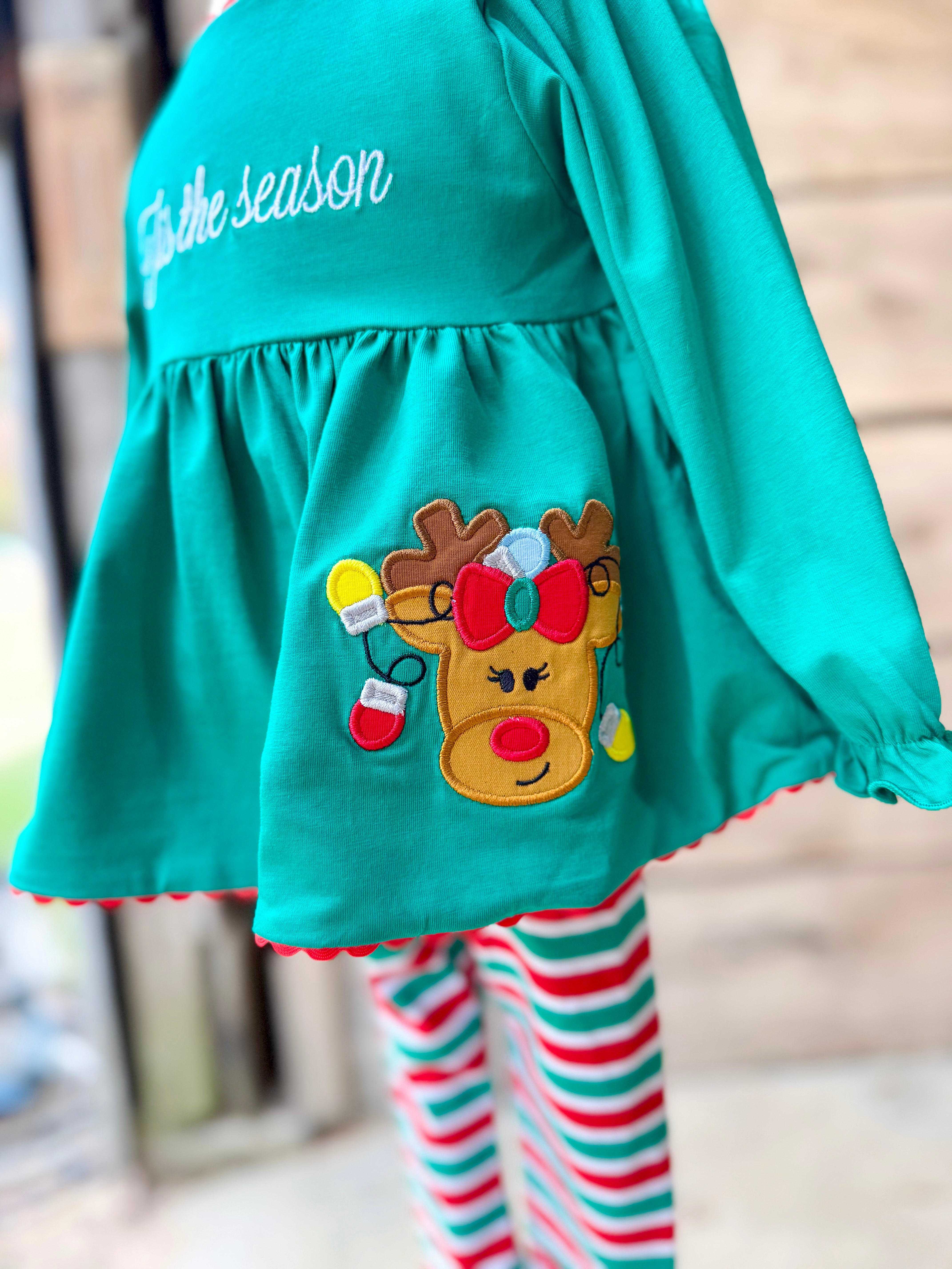 Girls Tis The Season Legging Set