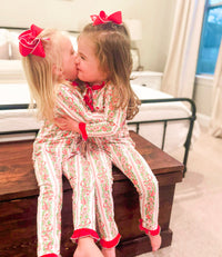 Girls Candy Cane Vines Knit Lounge Set