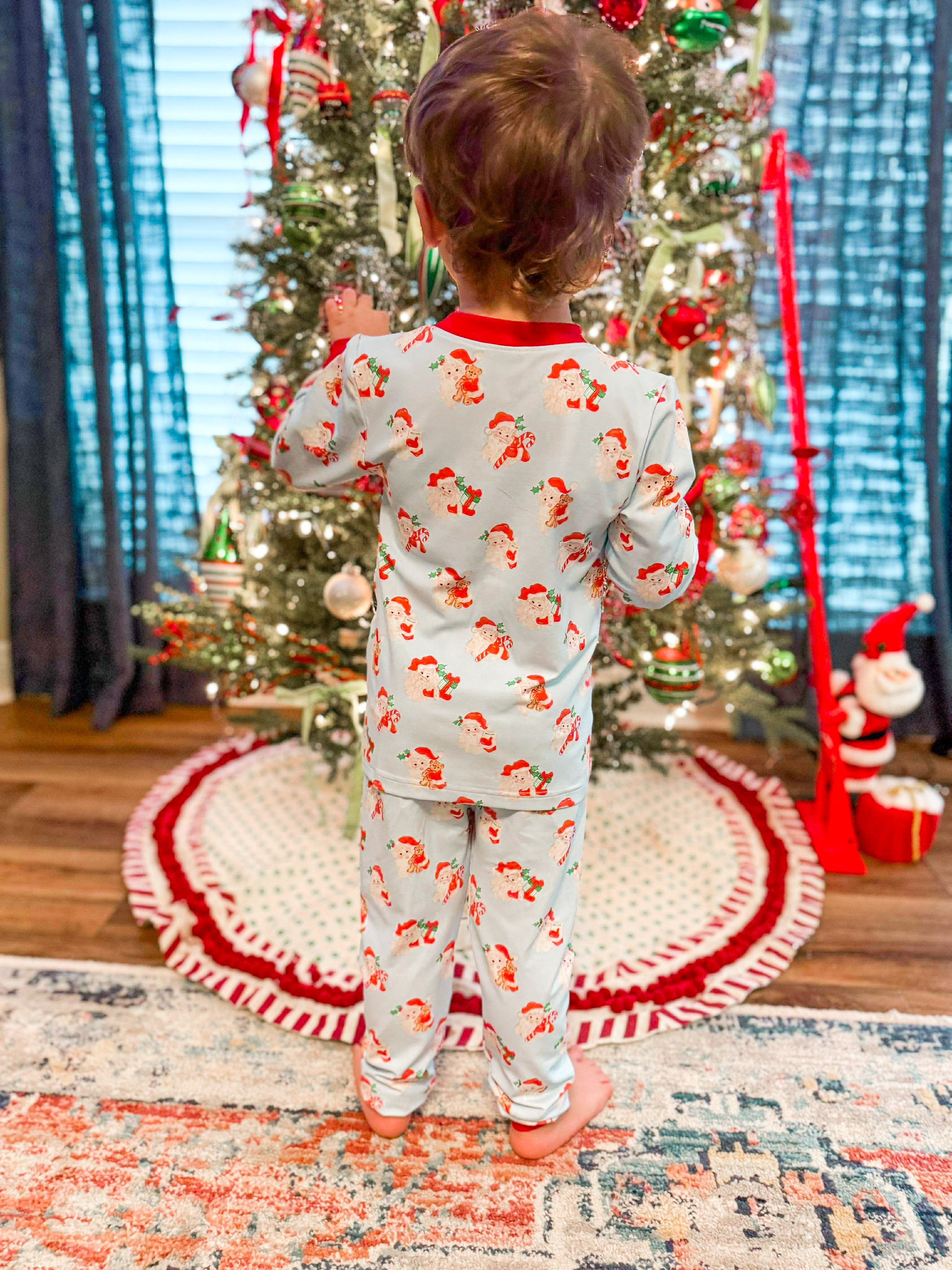 Boys Watercolor Santa Knit Lounge set