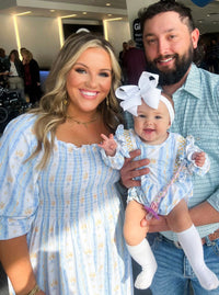 Mom Match Wheat Bows Midi Dress RTS