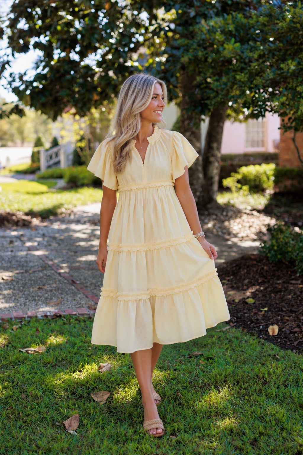 PRE ORDER Women’s Springtime Yellow Midi Dress | ETA to LBS: FEBRUARY