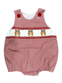 Boys Smocked Bulldog Bubble
