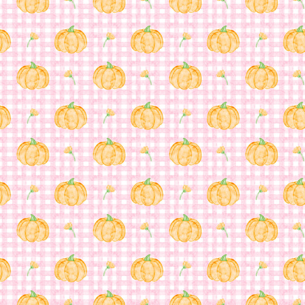 Girls Gingham Pumpkins Ruffle Pants Set