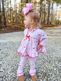 Girls Embroidered Santa Knit Lounge Set