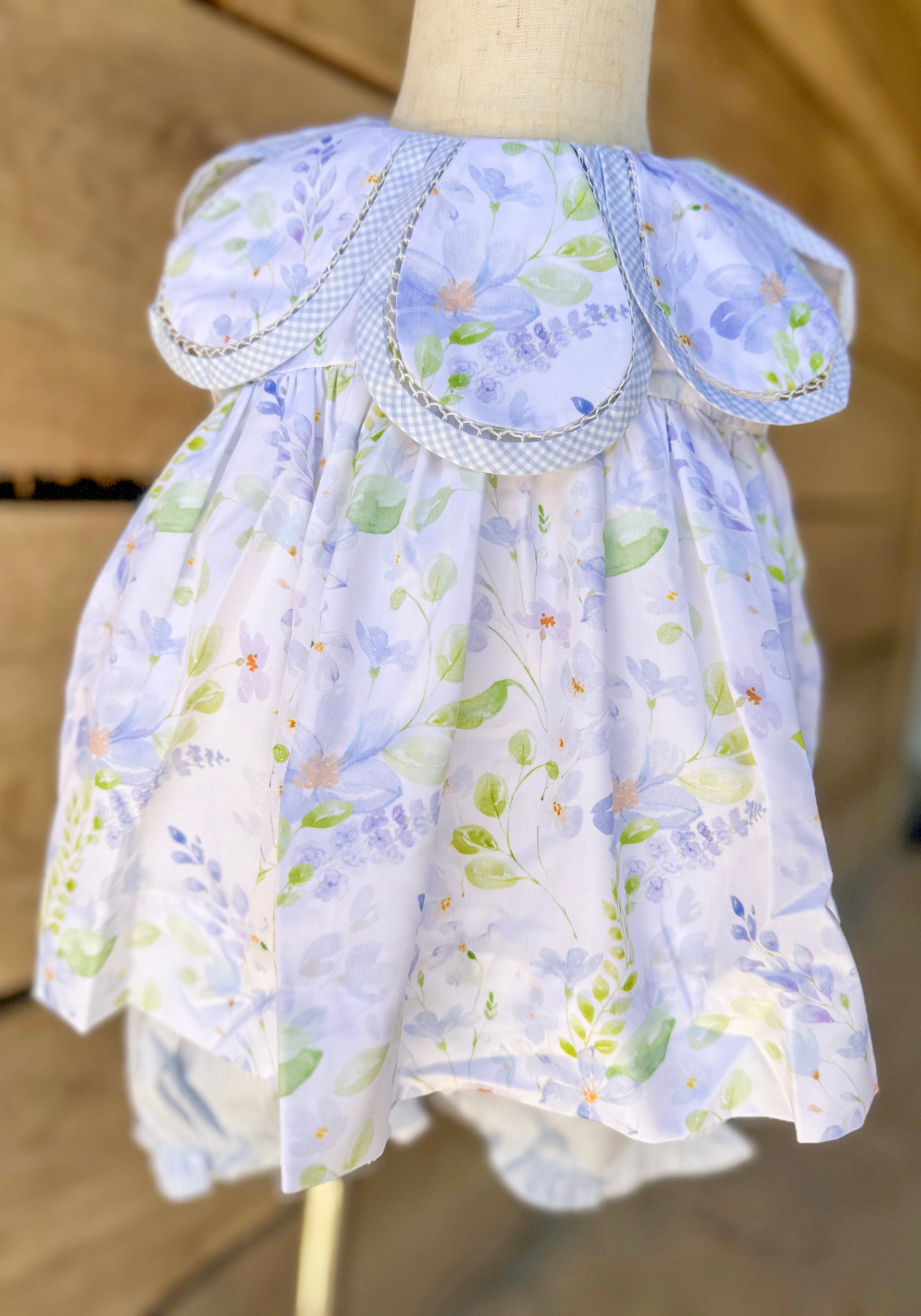 Girls Blue Meadow Petal Bloomer Set & Dress