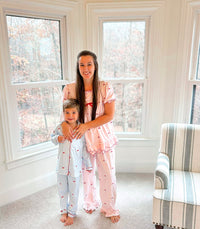 Women's Embroidered Santa Knit Lounge Pant Set