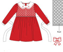PRE ORDER Girls Smocked Pearl Christmas Bows Bloomer Set & Dress | ETA to LBS: OCTOBER