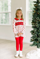 PRE ORDER Girls Smocked Holly Jolly Christmas Legging Set | ETA to LBS: OCTOBER