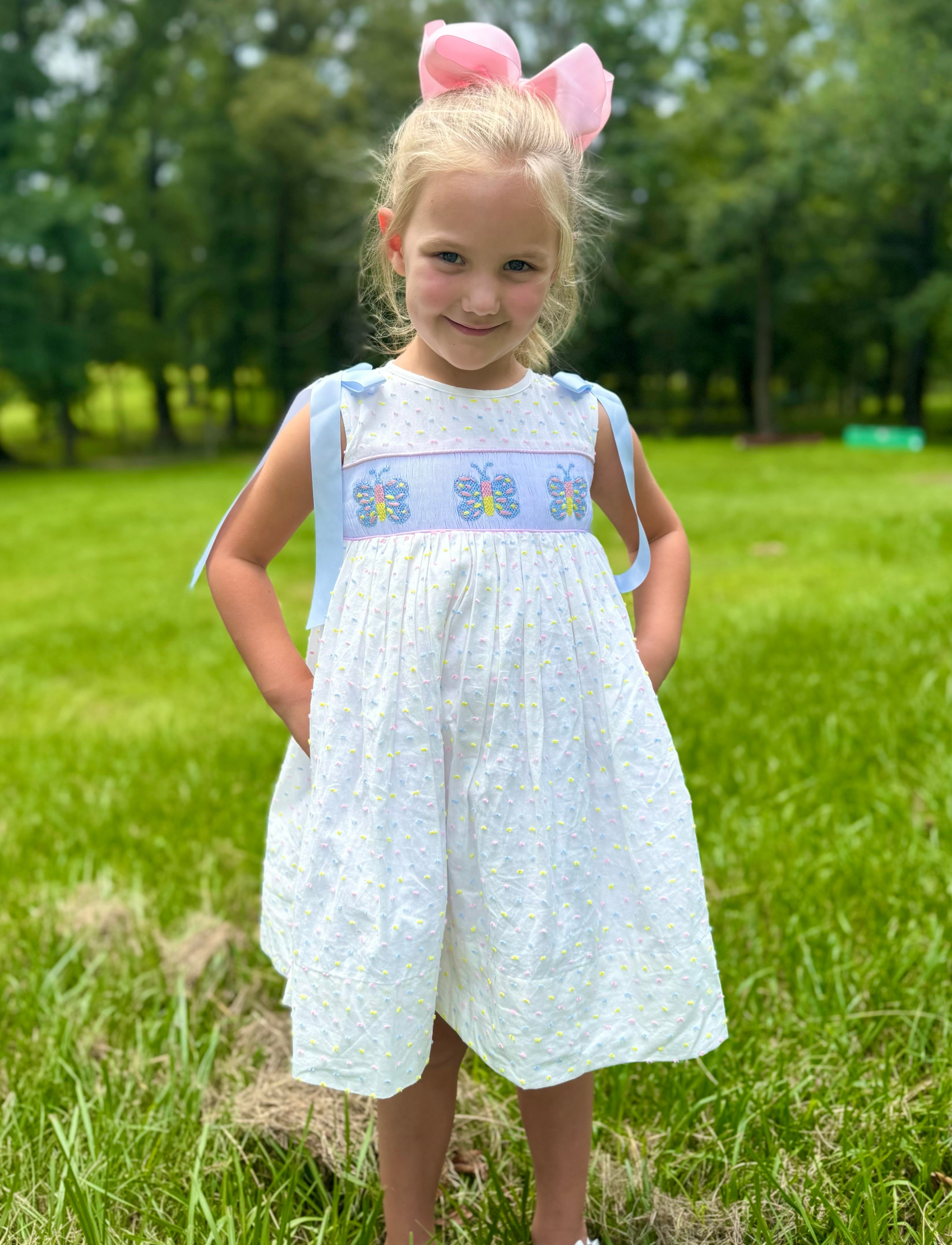 Girls Smocked Butterfly’s Dress