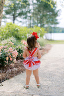 Girls Patriotic Floral Sunsuit