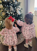 Girls Antique Christmas Smocked Bloomer Set