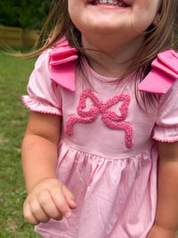 Girls French Knot Bow Bloomer Set