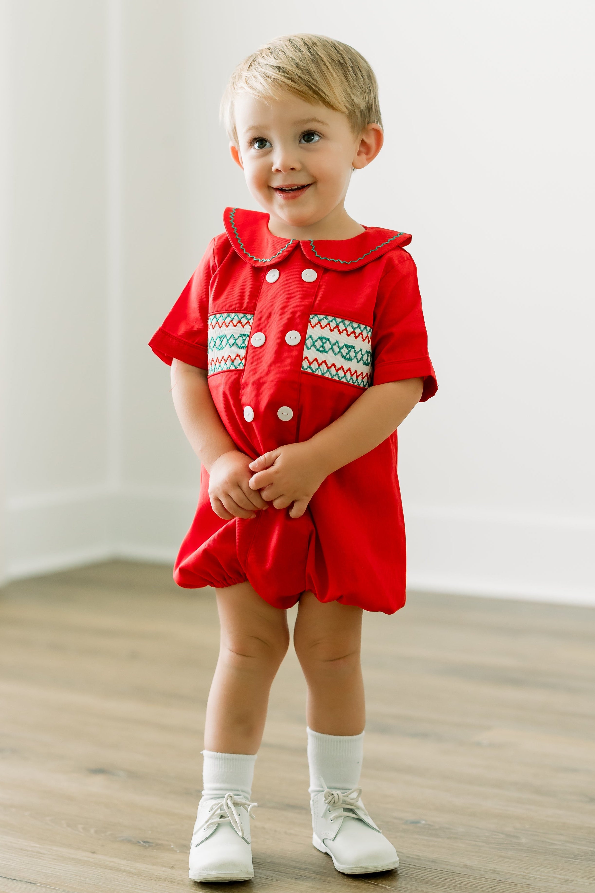 PRE ORDER Boys Smocked Holiday Cheer Bubble | ETA to LBS: OCTOBER
