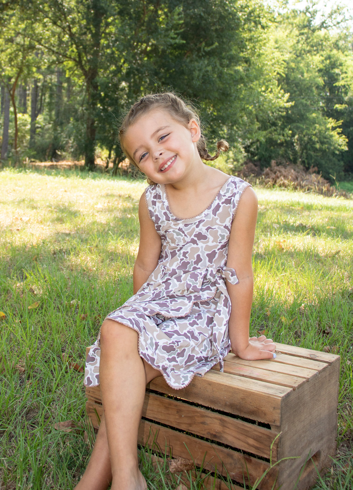 Girls Old School Camo Knit Dress