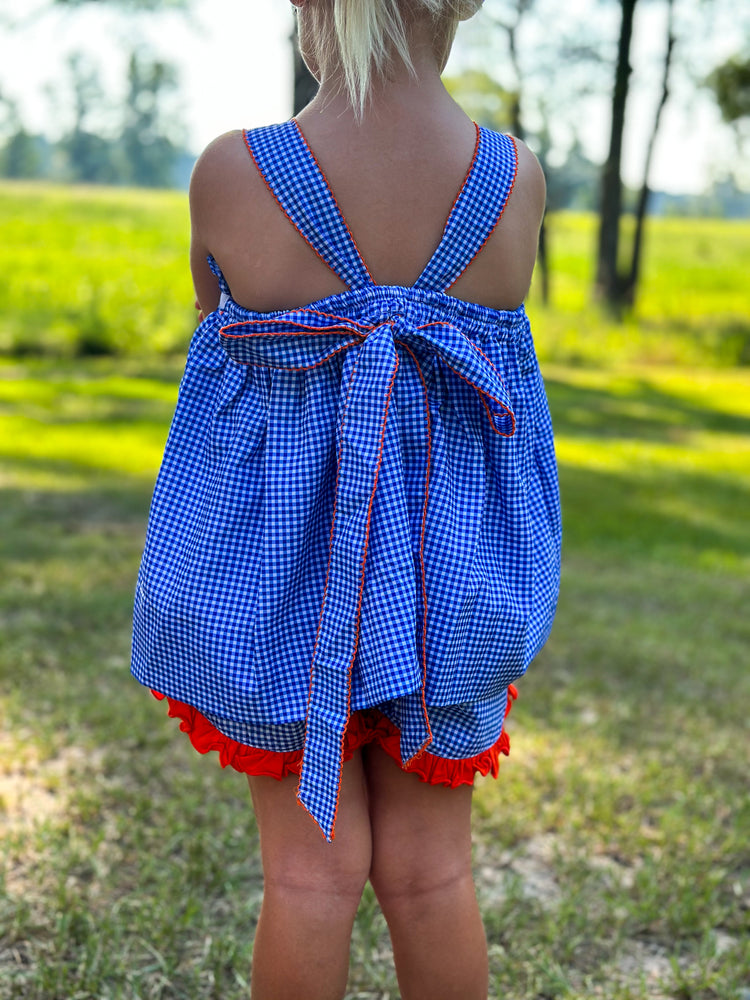 Girls Smocked Cougar Paws Short Set