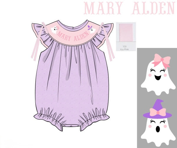 PRE ORDER Girls Custom Smock Friendly Ghosts Bubble | ETA to LBS: SEPTEMBER