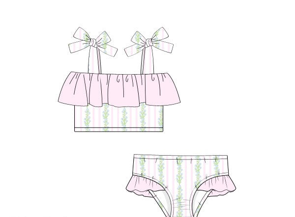 Girls Grandmillennial Vines Two-Piece Swimsuit