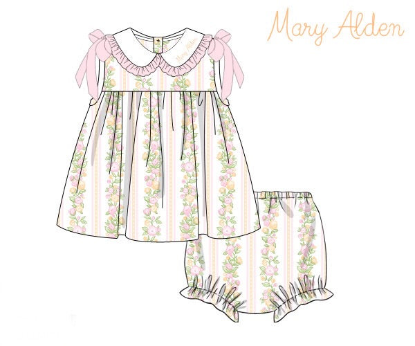 Girls Fall Floral Vine Bloomer Set
