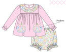 Girls Grand-millennial Pumpkins Bloomer Set