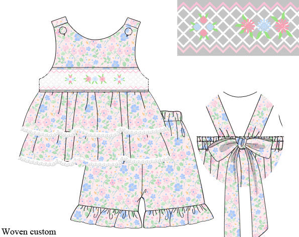 PRE ORDER Girls Wildflower Whimsy Ruffle Short Set | ETA to LBS: LATE March