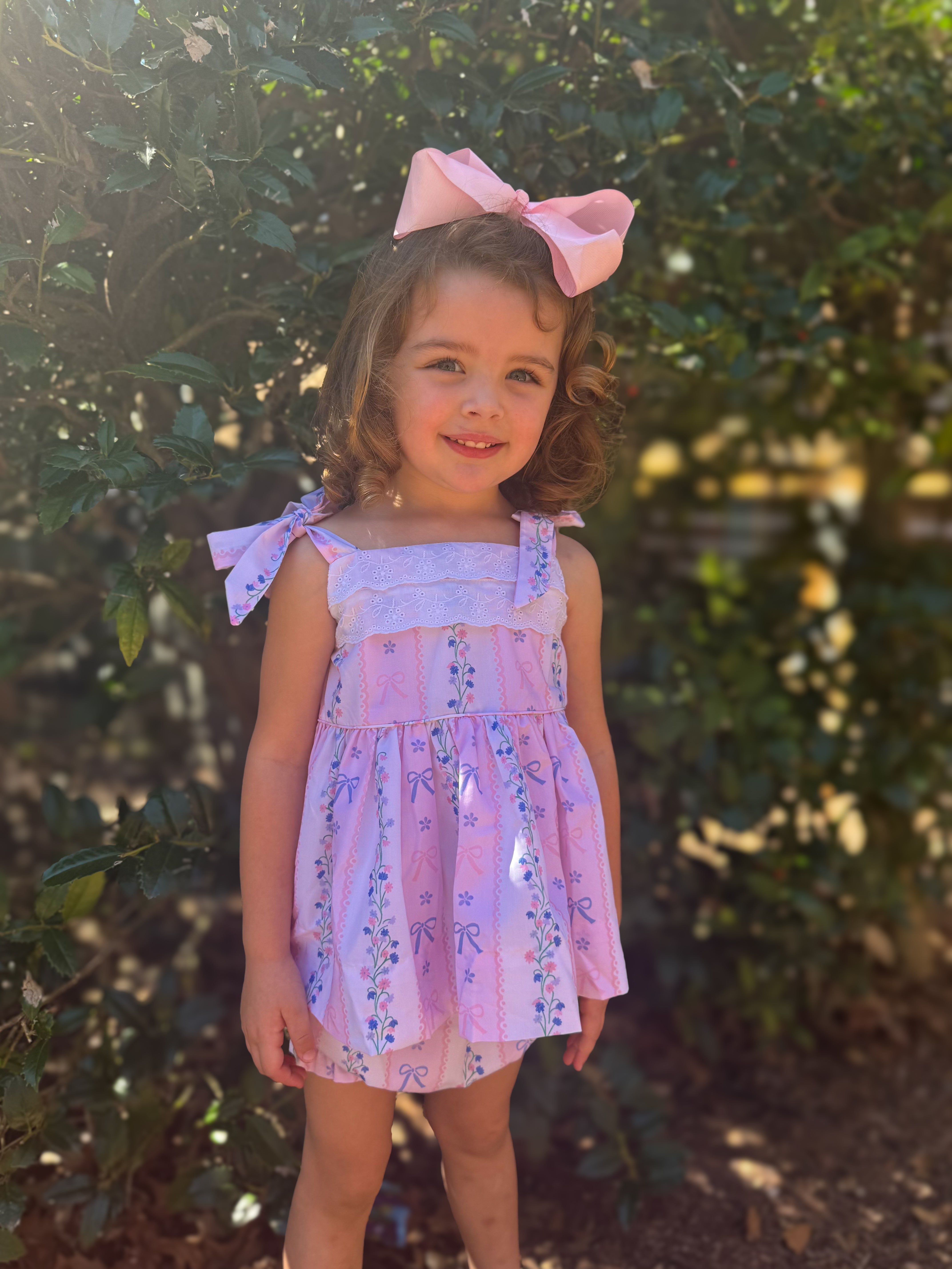 Girls Lace and Petals Bloomer Set