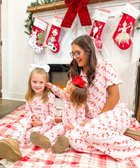 Women's Watercolor Santa Knit Lounge Pant Set