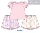 PRE ORDER Girls Ice Cream & Fish Reversable Short Set ETA: MAY