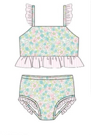 Girls Blooming Pastels 2 Piece Swimsuit