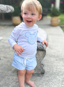 Boys Gingham Mouse 2-Piece Swim Trunk Set