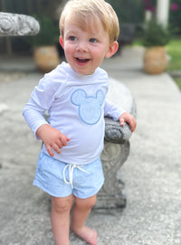 Boys Gingham Mouse 2-Piece Swim Trunk Set