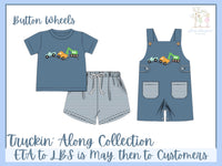 Boys Appliqué Truckin’ Alone Long Short Romper