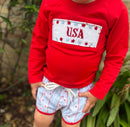 Boys Smocked “USA” Oh My Stars Rashguard Shirt