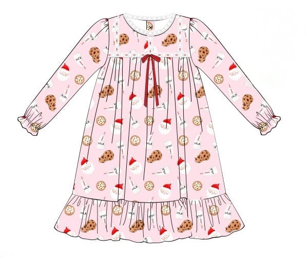 PRE ORDER Girls Santa’s Milk and Cookies Knit Gown | ETA to LBS: OCTOBER
