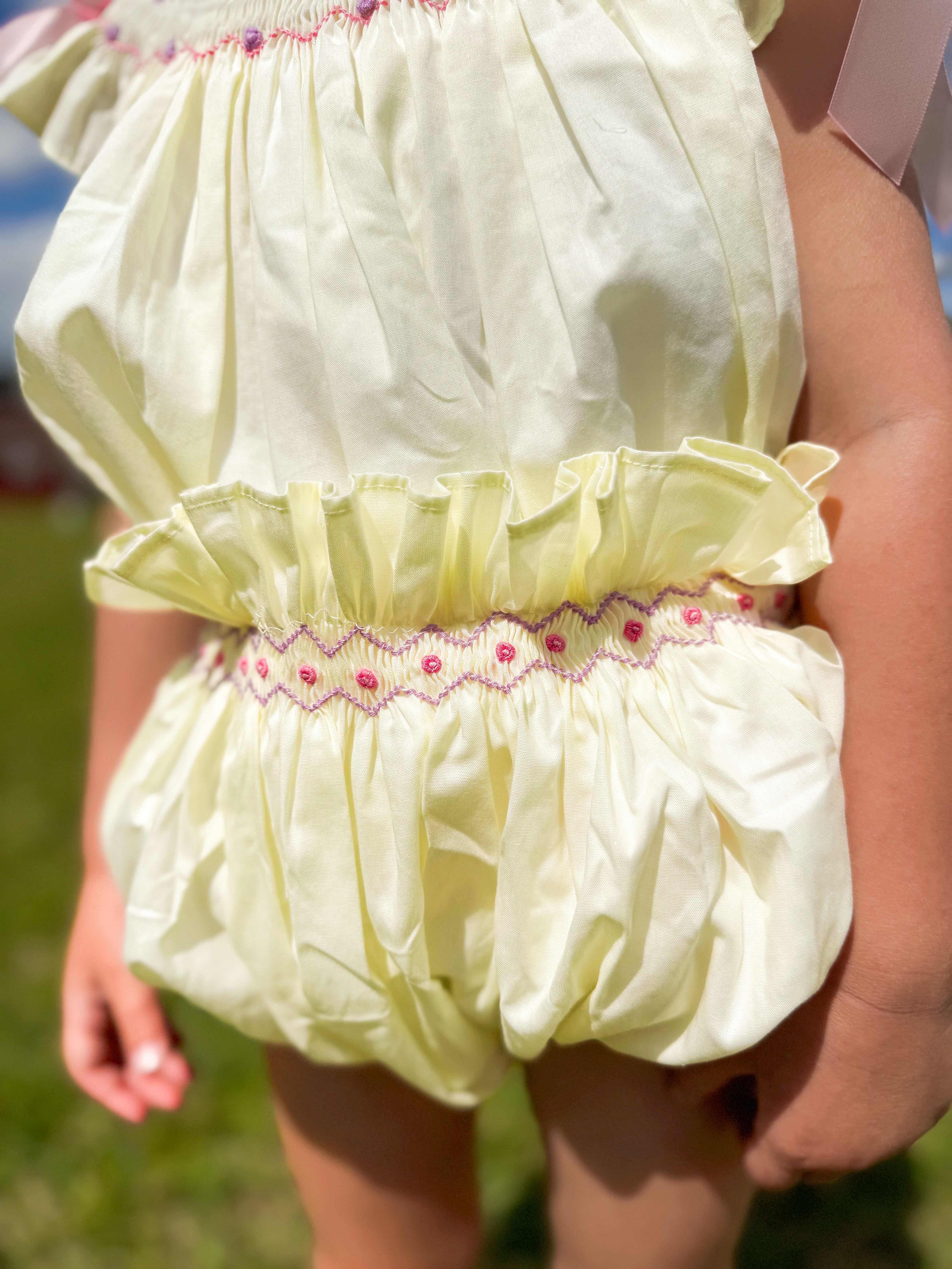Girls Golden Flutter Bloomer Set & Dress