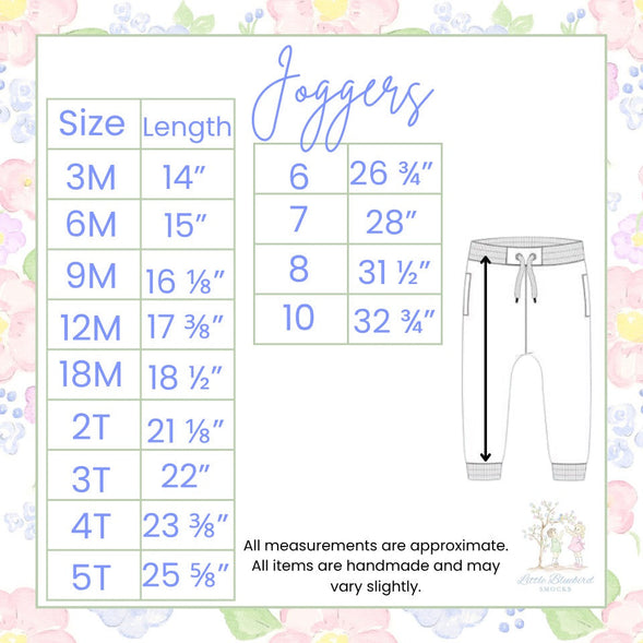 Boys Gingham French Knot Hearts, Embroidered XOXO Jogger Set