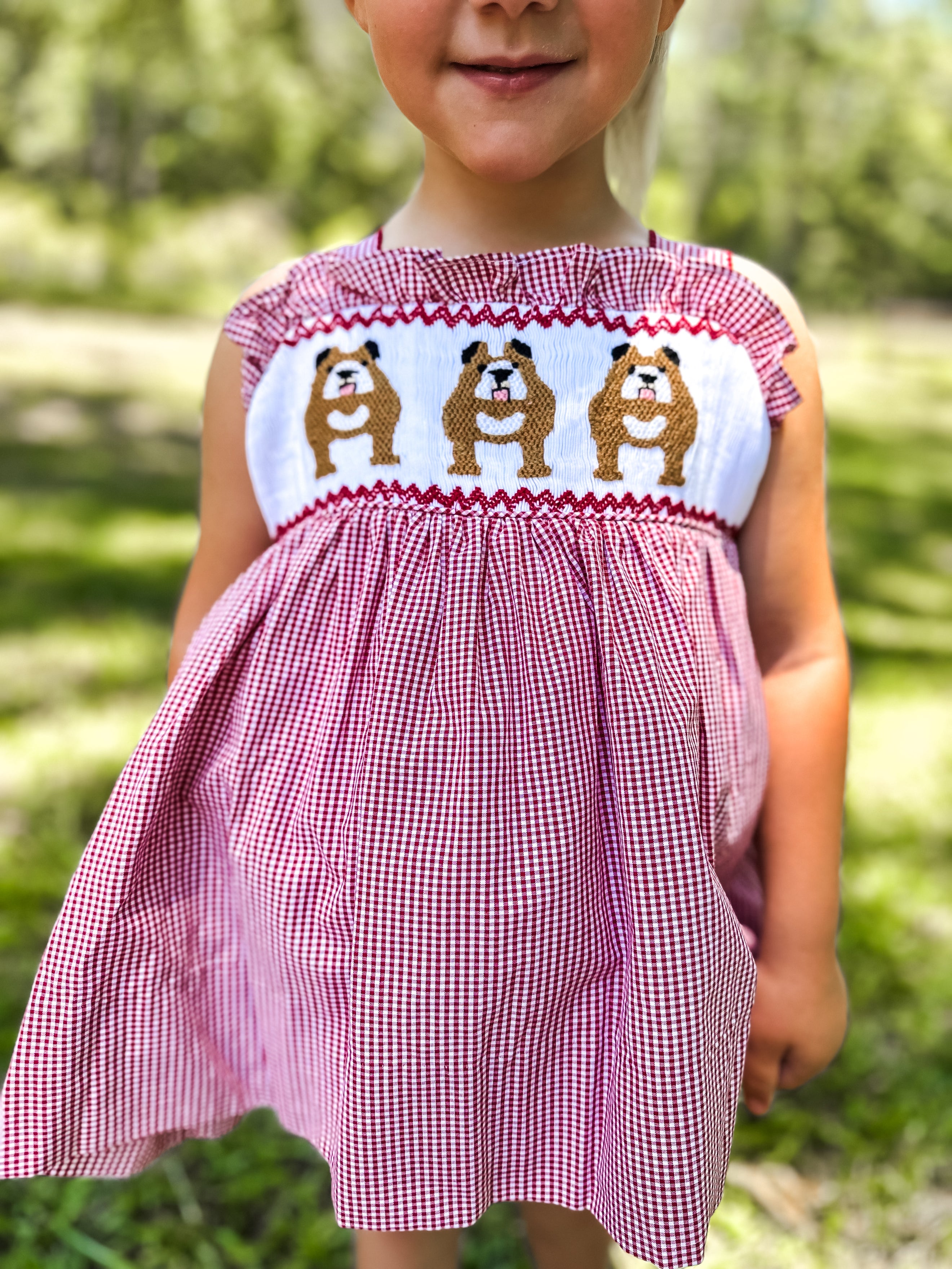 Girls Smocked Bulldogs Short Set