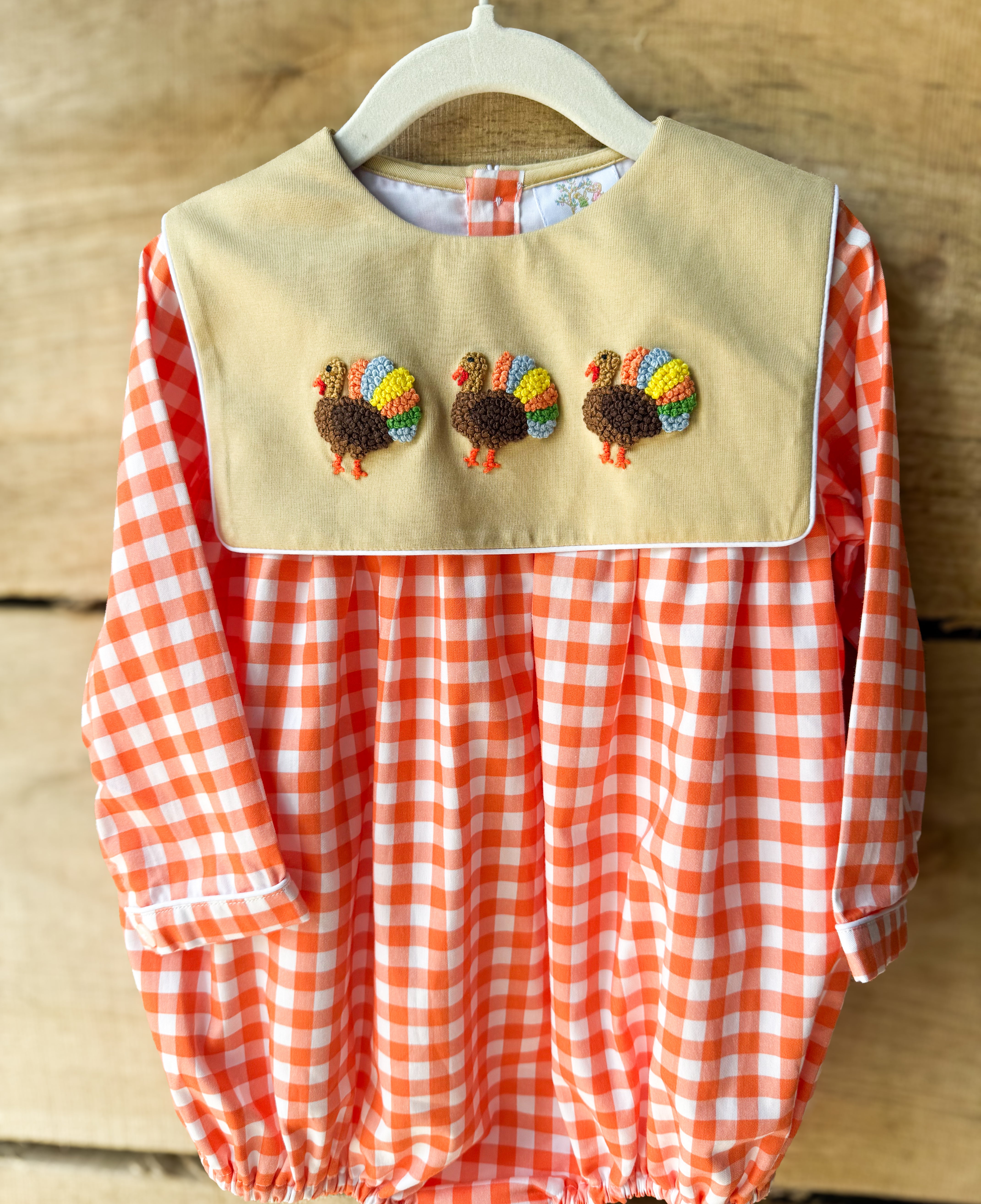 PRE ORDER Boys French Knot Little Turkeys Bubble | ETA to LBS: SEPTEMBER