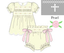 PRE ORDER Girls Smocked Sweet Grace Heirloom Bloomer Set & Dress | ETA to LBS: FEBRUARY